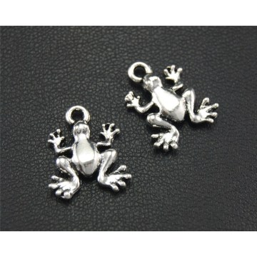 30pcs Silver Color frog Charm Pendant DIY Necklace Bracelet Bangle Findings 11x15mm A1734