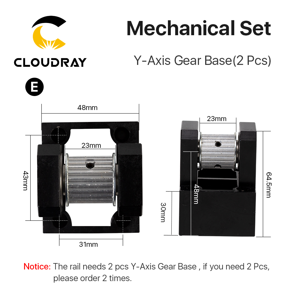 Cloudray LC Gear Base Set Machine Mechanical Parts for Laser Engraving Cutting Machine