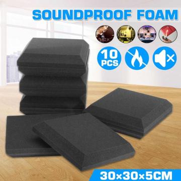 10PCS/Set 30x30x5cm Soundproof Foam Pannel Sound-Absorbing Noise Sponge Acoustic Panels Wall Tiles for KTV Audio Studio Room