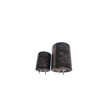 Long term medium voltage horn type electrolytic capacitor