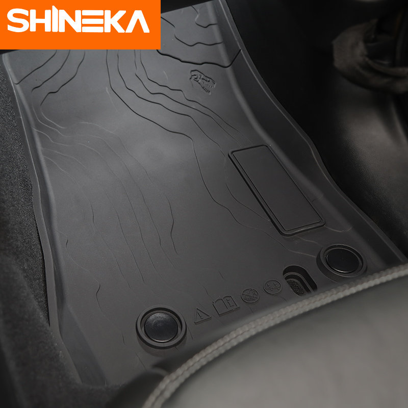 SHINEKA Original Rubber Floor Mats for Jeep Wrangler JL 2018+ 4Door Rear Floor Mat Pad Liner Carpets For Jeep Wrangler Sahara JL