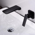 Tuqiu Basin Faucet Gold Bathroom Faucet In-Wall Black Waterfall Faucet Tap Basin Mixer Tap Set Combination Blanoir