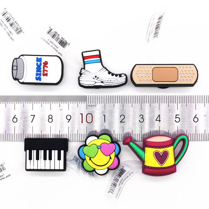 Original 1pcs Piano PVC Shoe Charms Accessories NEW Band Aid Heart flower Kettle Bottle Sandals JIBZ fit Croc Charms Kids Gifts