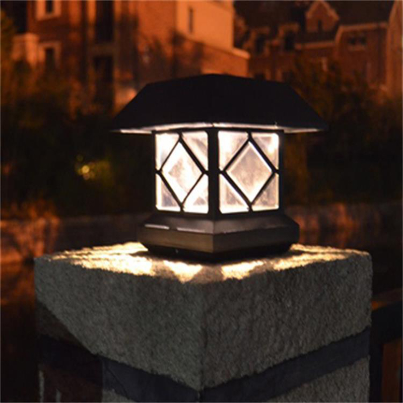 LED Column Headlight Outdoor Waterproof Solar Energy Lantern Light Community Villa Light Outdoor Patio Door Pillar Light Walled