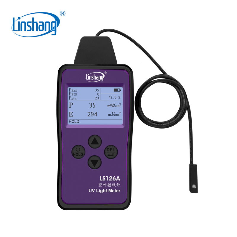 Linshang LS126A UV Light Meter Ultraviolet Irradiance for UVA LED Light Source of Curing Machine 7mm Ultra-small Probe Sensor