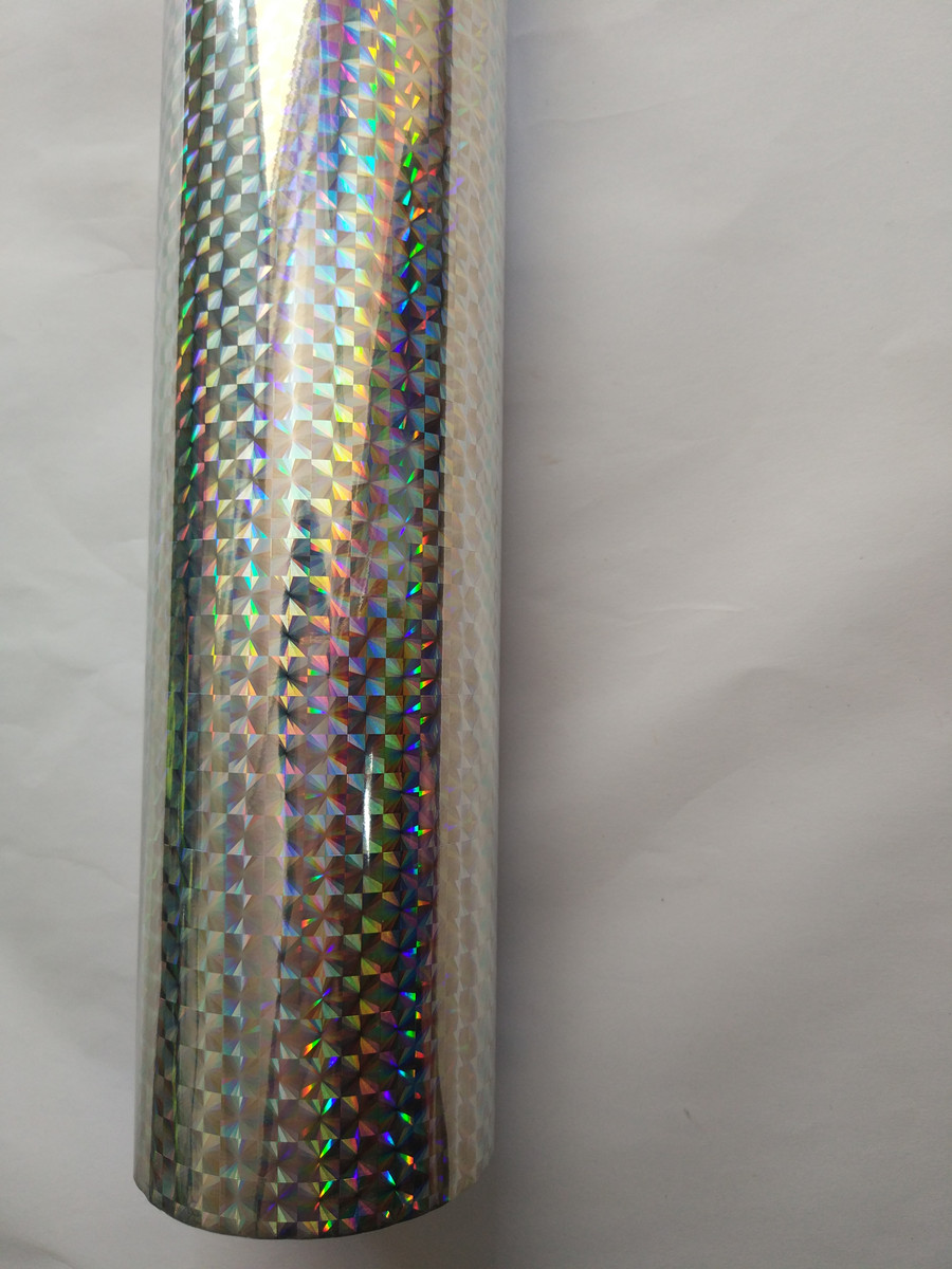 holographic foil silver color checker B02 design hot stamping foil press on paper or plastic meterials heat transfer film