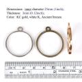 Round Open Bezel Pendant Frame Hollow Blank Bezel Tray Base Setting 25mm Pressed Flower Pendant Charms Jewelry Making DIY Crafts