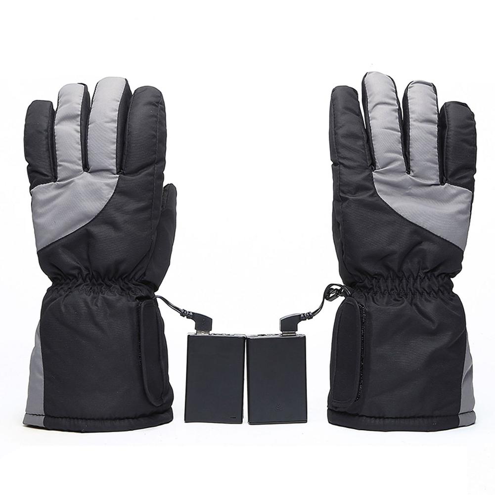 USB Electric Heating Finger Gloves Thick Heated Washable Gloves For Outdoor Heated Ski Waterproof Lithium Battery Ski Gloves