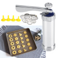 Biscuit Press Set DIY Cookie Press Pump Machine Kit with 20 Stainless Steel Cookie Discs and 4 Nozzles Biscuits Making Cake D30