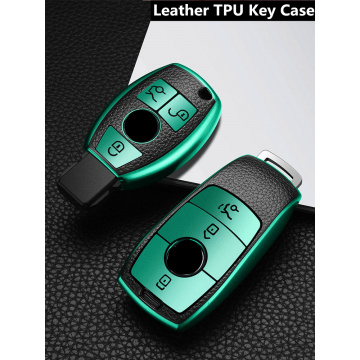 Leather TPU Car Key Fob Case Cover Protector For Mercedes Benz E C G M R S Class W204 W212 W176 GLC CLA GLA AMG Car Accessories