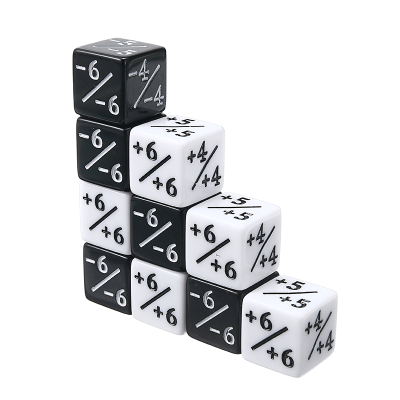 10x Counters Dice 5 Positive +1/+1 & 5 Negative -1/-1 For Magic Gathering Games Table Board Interesting Gaming Party Bar Dice