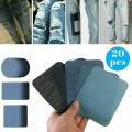 20/25PCS DIY Design Iron On Denim Fabric Patches Clothing Jeans Self Adhesive Repair Kit Household DIY Apparel Sewing
