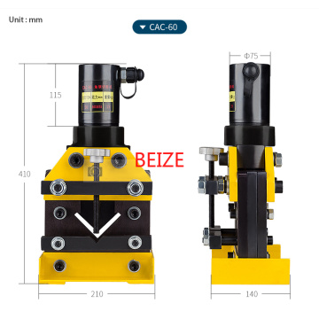 CAC-60 Hydraulic Split Angle Busbar Cutter Tool Hydraulic Angle Steel Cutting Machine Force 20T