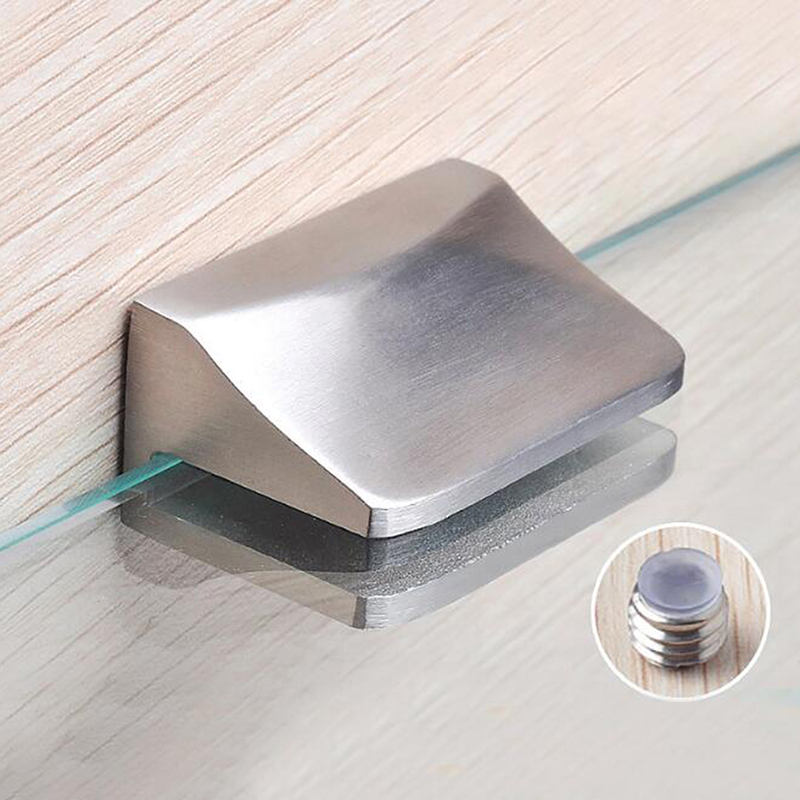 Stainless Steel Glass Clamp Square Shelf Support Corner Bracket Glass Clamp Hardware Accessories