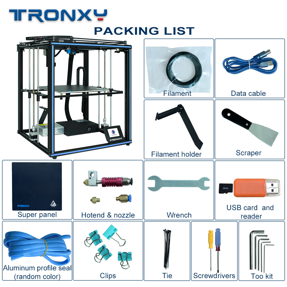 TRONXY X5SA PRO X5SA-400 PRO Best 3D Printer Kit Newest Upgraded CoreXY OSG Double Axis External Guide Rail Titan Flexible