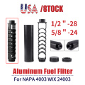 6 Inch Or 10 Inch Aluminum 1/2-28 or 5/8-24 Car Fuel Filter Car Solvent Trap for NAPA 4003 WIX 24003 RS-OFI022