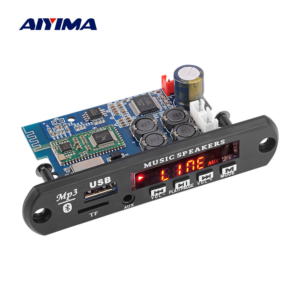 Aiyima TDA7492P 25Wx2 Bluetooth Amplifier Stereo Amplifiers MP3 Decoder Board WAV APE Lossless Audio USB TF AUX DC12V-24V