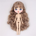 ICY DBS Blyth doll white skin joint body custom doll bjd toy matte face BROWN hair naked doll 30cm