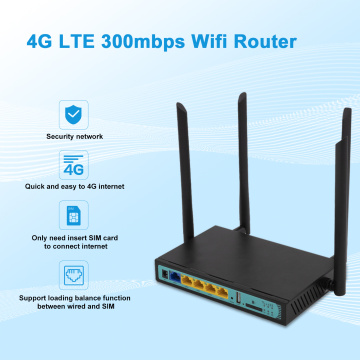 FDD TDD 4G LTE Wifi Router 300 Mbps With SIM Card Slot 128MB RAM 16MB Flash Support T-Mobile AT&T Verizon VPN English Firmare