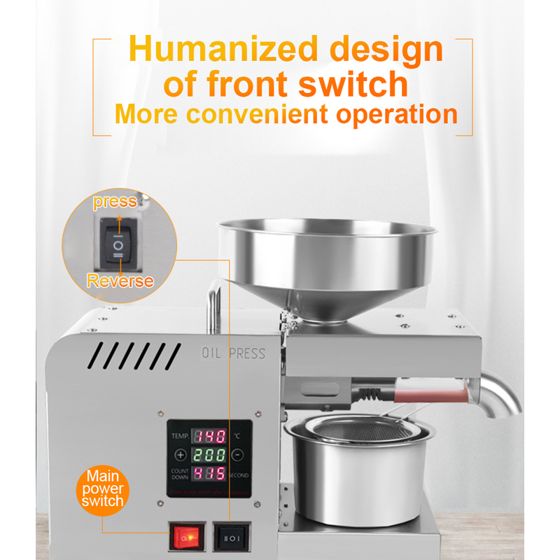 YTK X5S Automatic Household FLaxseed Oil Press Oil Extractor Peanut Oil Press Cold Press Oil Machine 1500W (MAX)