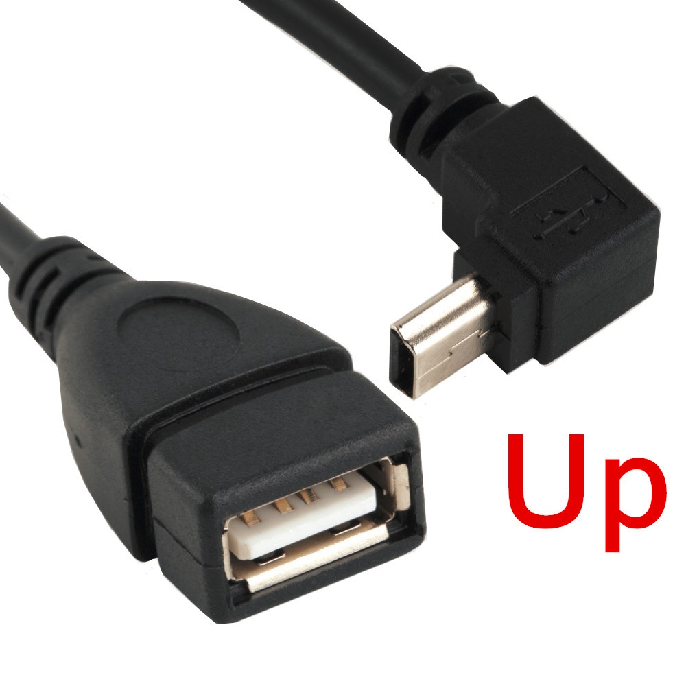 90 Degree 4 angle mini USB OTG Female to Mini B 5 Pin Male cable Adapter 0.25m