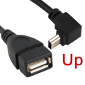 90 Degree 4 angle mini USB OTG Female to Mini B 5 Pin Male cable Adapter 0.25m