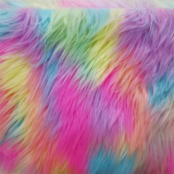 Multi-color jacquard Rainbow plush cloth,faux fur fabric,felt cloth,fabric for dolls