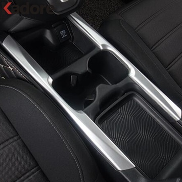 For Honda CRV C-RV 2017 2018 2019 ABS Matte Water Cup Holder Stripe Cover Trim Car Sticker Decoration Interior Accessories