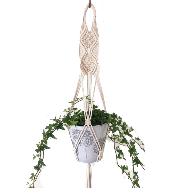 100% Handmade Hanging Baskets Flowerpot Plant Holder Macrame Plant Hanger Indoor Wall Hanging Planter Holder Basket Decoration