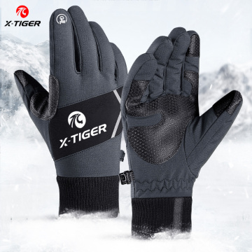 X-TIGER Touch Screen Bike Gloves Winter Thermal Windproof Warm Full Finger Cycling Gloves Waterproof Bicycle Glove For Men Women