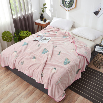 Cactus blankets fashion quilts twin full queen king pink blankets soft Throw Flannel blankets on Bed/car/sofa girls kids rugs