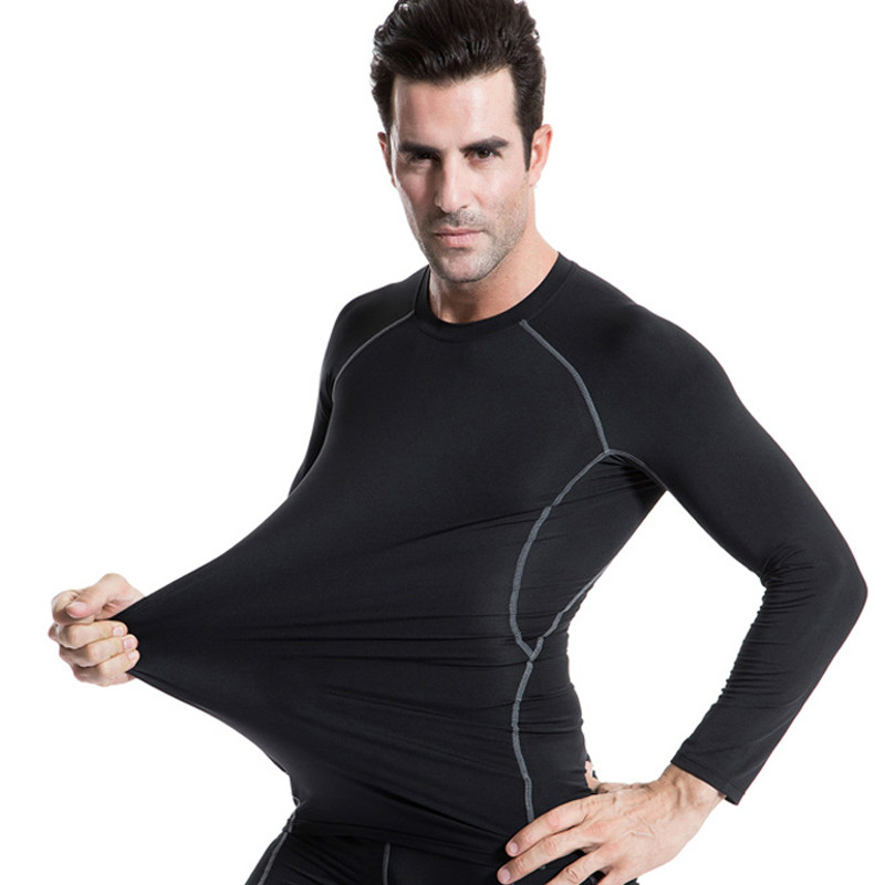 Men's Running T-Shirts Bodybuilding Jogging Fitness Compression Tights Tees Long Sleeve Sportswear Gym Sportwear