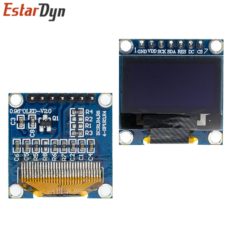 10pcs 0.96" SPI/IIC I2C Communicate White/Blue/Yellow blue 0.96 Inch OLED Module 128X64 OLED LCD Display Module For ARDUINO