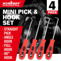 4PC Precision Pick and Hook Set Car Auto Oil Seal O-Ring Seal Gasket Pick Hooks Puller Remover Pick & Hook Hand Tool Set