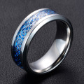 Monla Black Dragon Ring Rose Gold Dragon Carbon Fibre Engagement Rings Bands