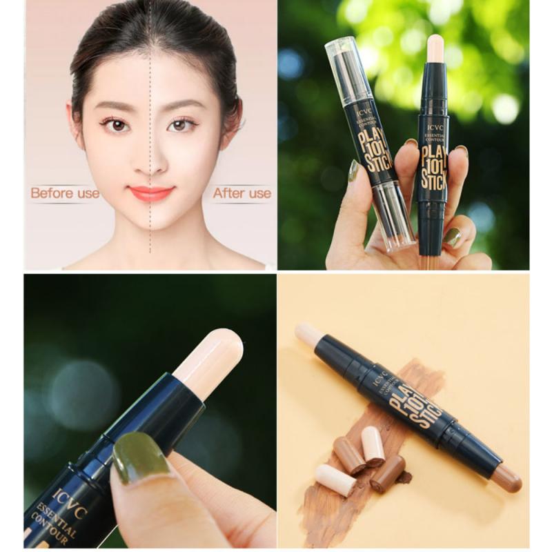 Double Head Makeup Highlighter Face Concealer Contour Bronzer Highlighter Pen Cosmetic 3D Full Cover Concealer Stick TSLM2