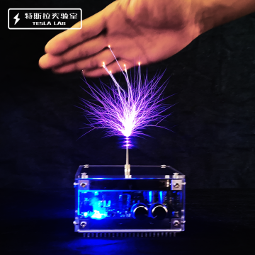 Christmas Gift Newest 10CM Flat-panel Bluetooth Music Tesla Coil High Frequency and High Voltage Pulse Test Apparatus