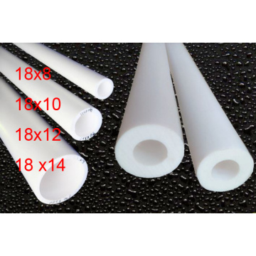 18mm od 10mm 8mm 12mm 14mm id PTFE pipe F4 Tubing polytef straight pipe polytetrafluoroethylene hard tube polytef rigid tube