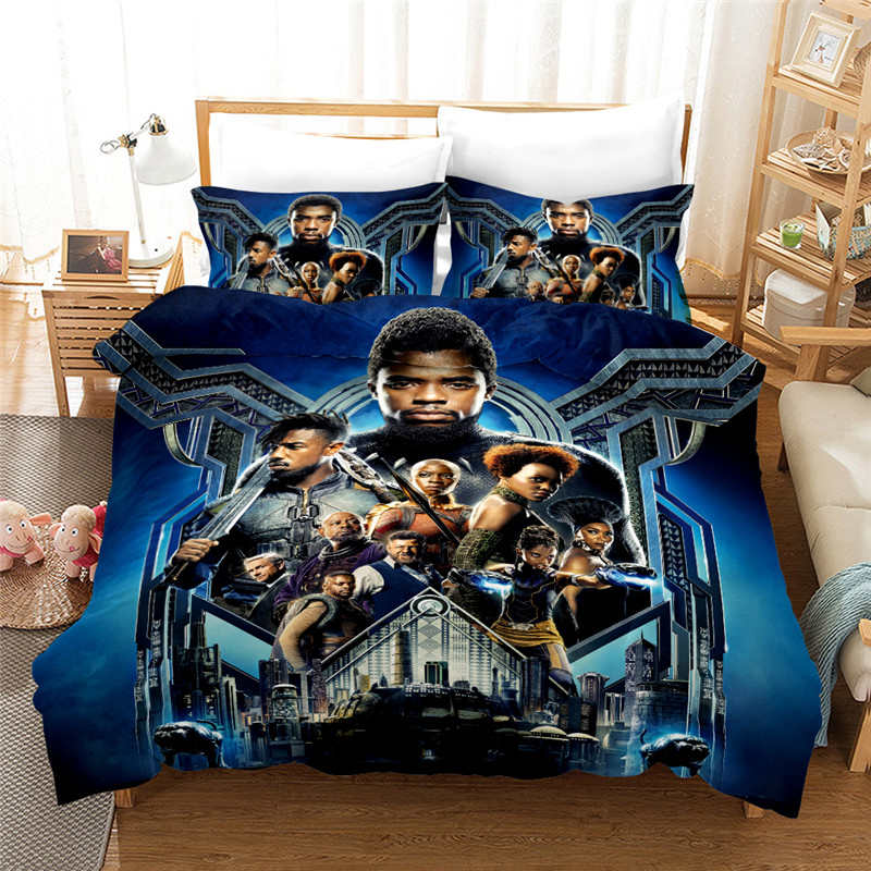 The Avengers Black Panther Bedding Sets Twin Size Quilt Duvet Covers set for Kid Bedroom Boys Bed linen 3d print Home Textile