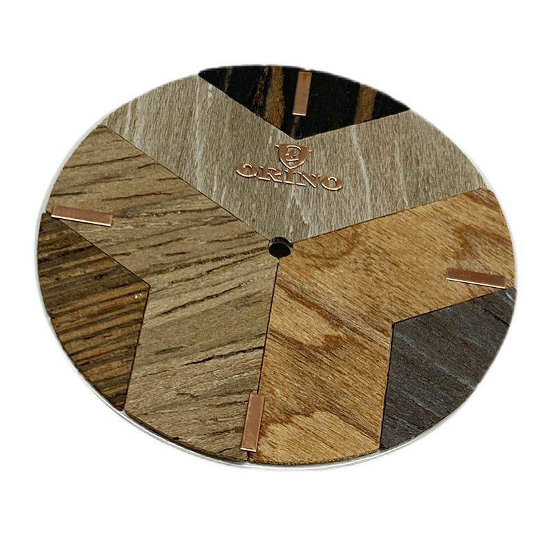 Natural wood watch dial