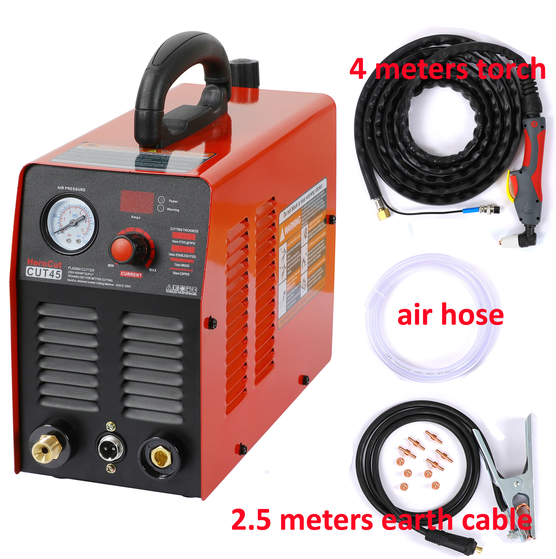 220V Plasma Cutter IGBT Single Phase Inverter Plasma Cutting Machine Cut45 10mm Thickness Clean Cut