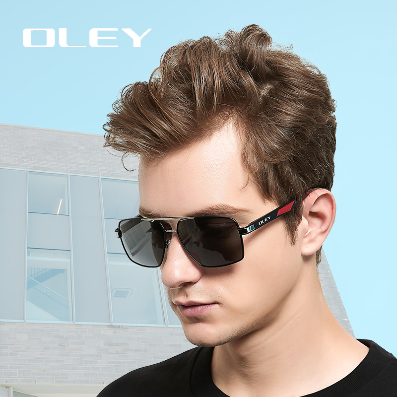 OLEY Brand Design Classic Pilot Polarized Sunglasses Men's Aluminum Color-Change Lens Goggles Oculos de sol Accept custom logo