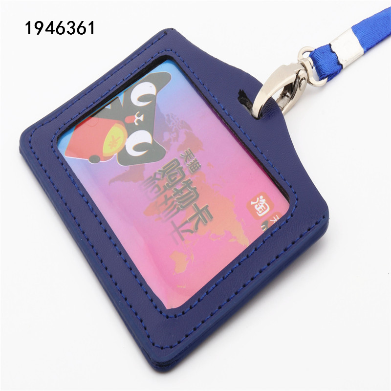 High quality 617 PU Leather material card sleeve ID Badge Bank Credit Card Badge Holder Accessories School student office