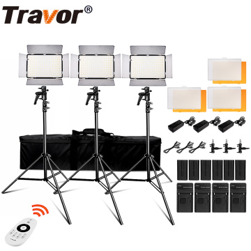 Travor 600pcs daylight led video light Studio light 3200K 5500k 75W photography lighting with 2.4G wireless remote and youtube