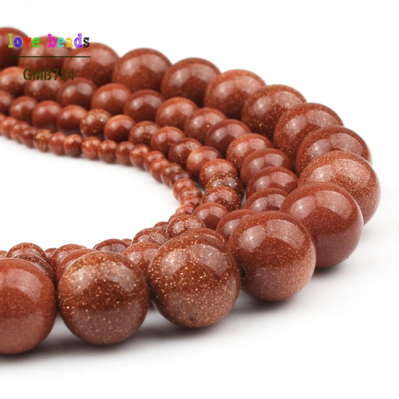 2/3/4/6/8/10/12mm Fashion Natural Golden Sand Stone Beads Loose Sandstone Jewelry Beads fit for DIY Jewelry Making