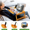 Foldable Wooden Bamboo Bed Tray Breakfast Laptop Desk Tea Serving Table Stand New Laptop Stand Holder