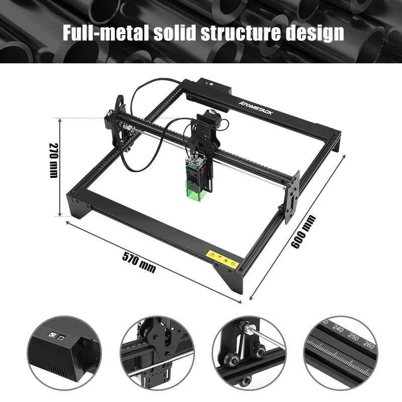 Laser CNC Engraver Kits Portable Desktop Wood Leather Stainless Steel Milling Drill Engraving DIY Carving Cutter Cutting Machine