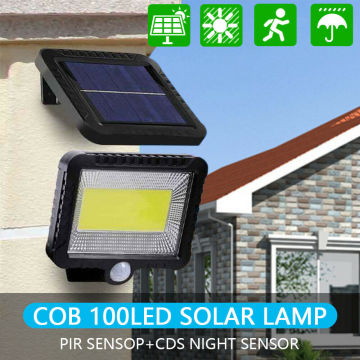 30W 100 LED Solar Light Outdoors Solar Garden Light Waterproof PIR Motion Sensor Wall Lamp Spotlights Emergency Street Lamp