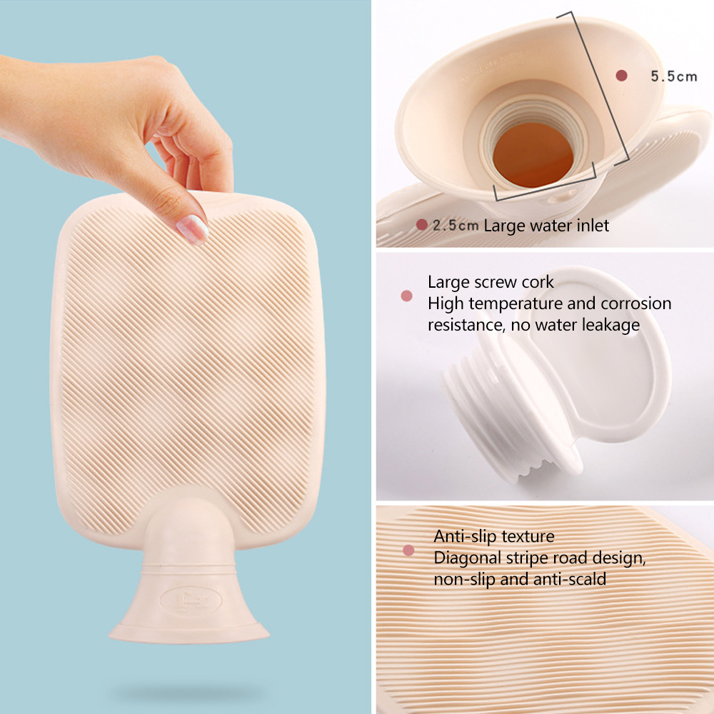 1800/800ml Hot Water Bottle Soft Keep Warm In Winter Portable And Reusable Protection Plush Covering Washable and leak-proof