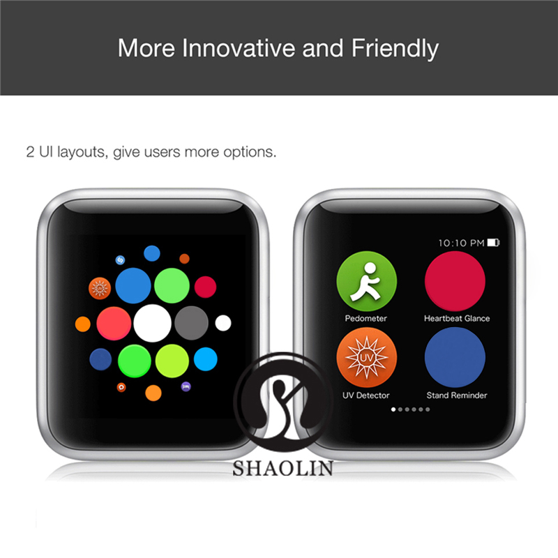 SHAOLIN Original Smart Watch Series 6 Bluetooth Wrist Smartwatch for Apple Watch iOS iPhone Samsung Android Phone (Red Button)